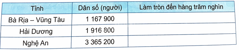 Bài 13. Làm tròn số đến hàng trăm nghìn trang 39 Vở thực hành Toán 4 5