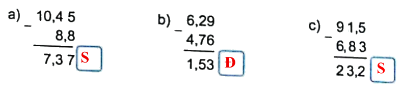 Bài 20: Phép trừ số thập phân (tiết 1) trang 67 vở bài tập Toán 5 - Kết nối tri thức 1 2
