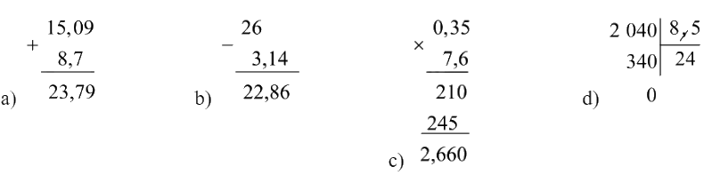 Bài 24: Luyện tập chung (tiết 1) trang 79 vở bài tập Toán 5 - Kết nối tri thức 1