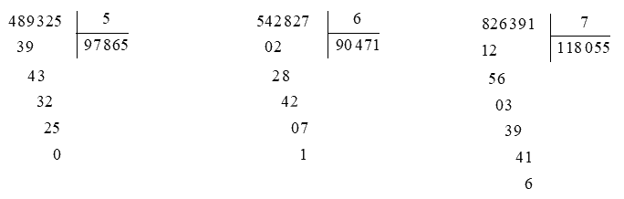 Bài 39: Chia cho số có một chữ số (tiết 2) trang 6 Vở thực hành Toán 4 0 1