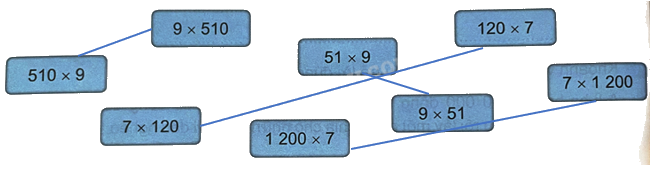 Bài 40: Tính chất giao hoán và kết hợp của phép nhân (tiết 1) trang 8 Vở thực hành Toán 4 0 2
