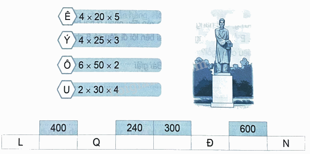 Bài 40: Tính chất giao hoán và kết hợp của phép nhân (tiết 3) trang 10 Vở thực hành Toán 4 2 1