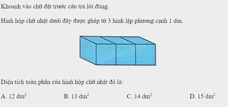 Bài 50: Diện tích xung quanh và diện tích toàn phần của hình hộp chữ nhật (tiết 2) trang 40 vở bài tập Toán 5 - Kết nối tri thức 1