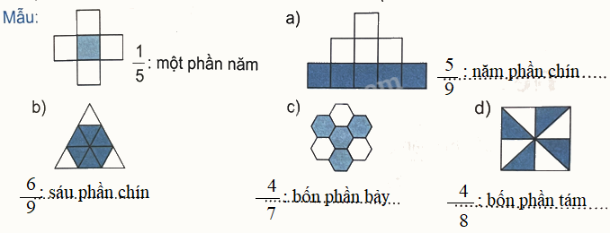 Bài 53: Khái niệm phân số (tiết 2) trang 48 Vở thực hành Toán 4 0 2