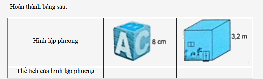 Bài 53: Thể tích của hình lập phương (tiết 2) trang 51 vở bài tập Toán 5 - Kết nối tri thức 0 1