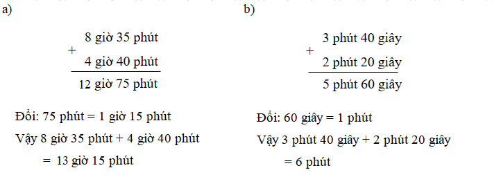 Bài 57: Cộng trừ số đo thời gian (tiết 1) trang 62 vở bài tập Toán 5 - Kết nối tri thức 1 1