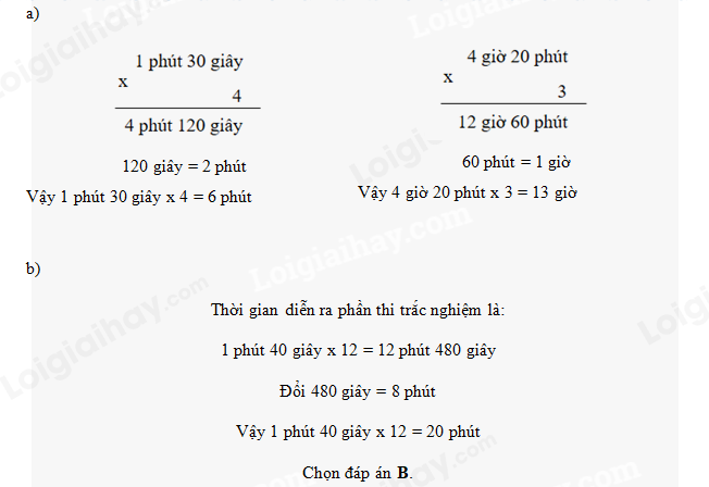 Bài 58: Nhân, chia số đo thời gian với một số (tiết 1) trang 66 vở bài tập Toán 5 - Kết nối tri thức 1 1