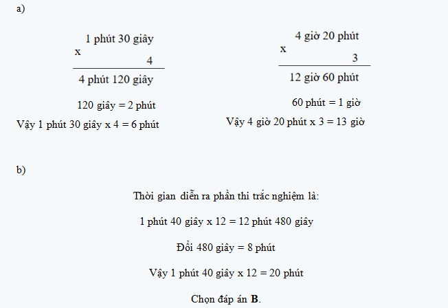 Bài 58: Nhân, chia số đo thời gian với một số (tiết 1) trang 66 vở bài tập Toán 5 - Kết nối tri thức 2