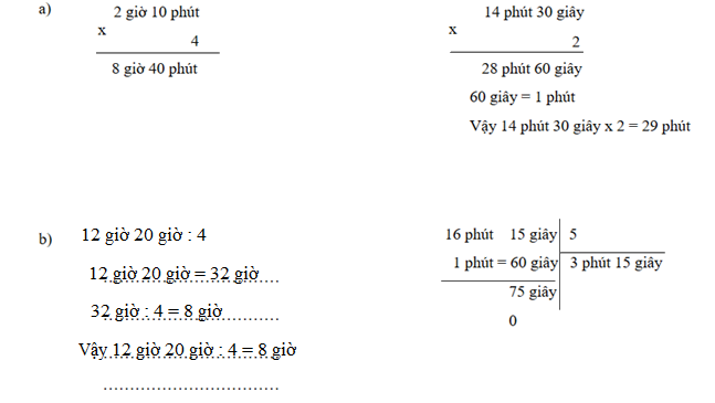 Bài 58: Nhân, chia số đo thời gian với một số (tiết 3) trang 69 vở bài tập Toán 5 - Kết nối tri thức 0 1