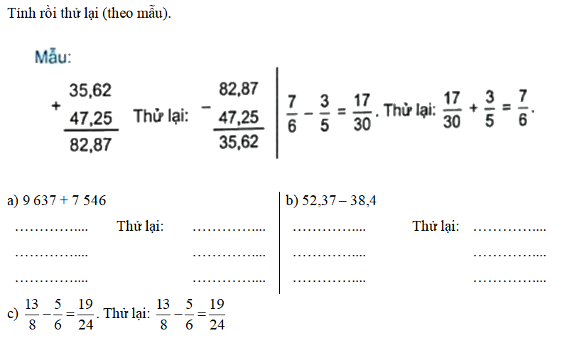 Bài 69: Ôn tập các phép tính với số tự nhiên, phân số, số thập phân (tiết 2) trang 101 vở bài tập Toán 5 - Kết nối tri thức 1