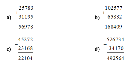 Bài tập Các phép tính với số tự nhiên - Ôn hè Toán lớp 4 1 1