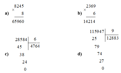 Bài tập Các phép tính với số tự nhiên - Ôn hè Toán lớp 4 2