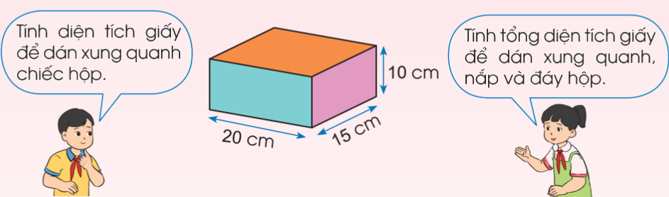 Cách tính diện tích xung quanh, diện tích toàn phần của hình hộp chữ nhật - Toán 5 2