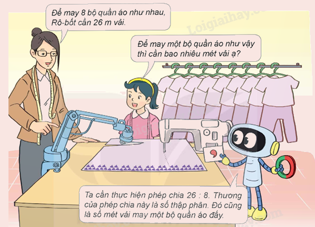 Chia một số tự nhiên cho một số tự nhiên mà thương tìm được là một số thập phân - Toán 5 1