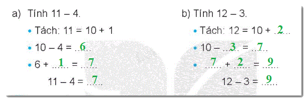 Giải bài 11: Phép trừ (qua 10) trong phạm vi 20 (tiết 1) trang 43, 44 Vở bài tập toán 2 - Kết nối tri thức với cuộc sống 2