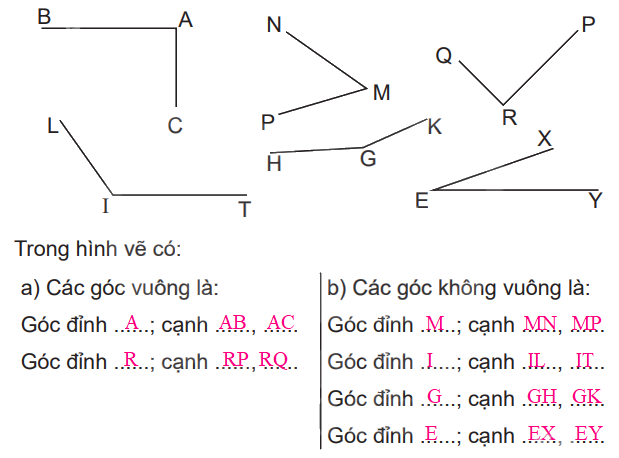 Giải bài 18: Góc, góc vuông, góc không vuông trang 48 vở bài tập Toán 3 - Kết nối tri thức với cuộc sống 2