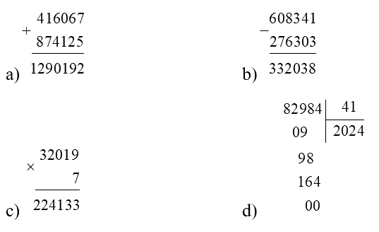Giải bài 2: Ôn tập về các phép tính với số tự nhiên trang 7, 8 vở bài tập Toán 5 - Cánh diều 1