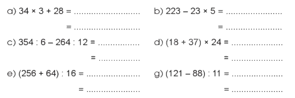 Giải bài 2: Ôn tập về các phép tính với số tự nhiên trang 7, 8 vở bài tập Toán 5 - Cánh diều 4