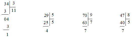 Giải bài 25: Phép chia hết, phép chia có dư (tiết 2) trang 65 vở bài tập Toán 3 - Kết nối tri thức với cuộc sống 1 1
