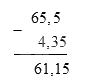 Giải bài 26: Trừ các sổ thập phân trang 64, 65 vở bài tập Toán 5 - Cánh diều 1 2