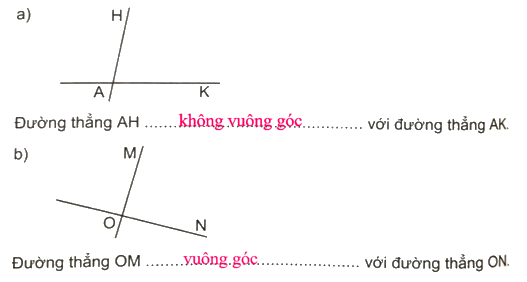 Giải bài 27: Hai đường thẳng vuông góc (tiết 1) trang 94 vở bài tập Toán 4 - Kết nối tri thức với cuộc sống 2