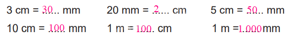 Giải bài 30: Mi-li-mét (tiết 1) trang 76 vở bài tập Toán 3 - Kết nối tri thức với cuộc sống 2