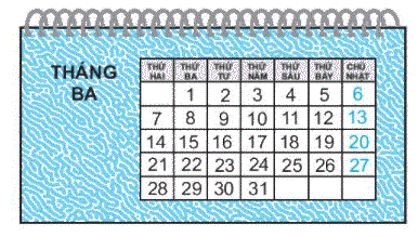 Giải bài 30: Ngày - tháng (tiết 2) trang 112 Vở bài tập toán 2 - Kết nối tri thức với cuộc sống 2 1