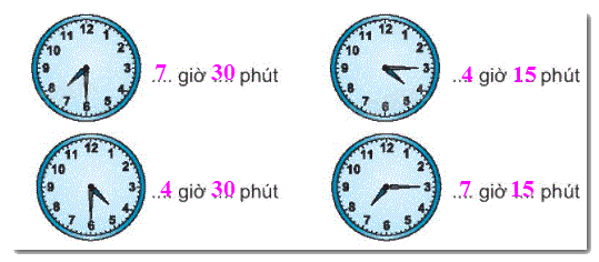 Giải bài 31: Thực hành và trải nghiệm xem đồng hồ, xem lịch (tiết 1) trang 114 Vở bài tập toán 2 - Kết nối tri thức với cuộc sống 2