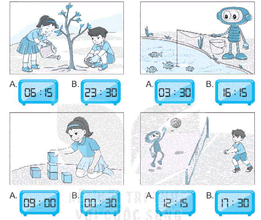 Giải bài 31: Thực hành và trải nghiệm xem đồng hồ, xem lịch (tiết 1) trang 114 Vở bài tập toán 2 - Kết nối tri thức với cuộc sống 3 1