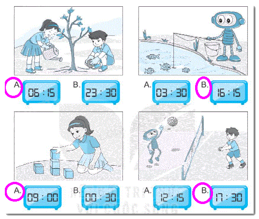 Giải bài 31: Thực hành và trải nghiệm xem đồng hồ, xem lịch (tiết 1) trang 114 Vở bài tập toán 2 - Kết nối tri thức với cuộc sống 4