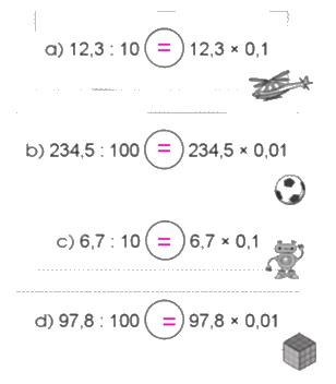 Giải bài 32: Chia một số thập phân cho 10, 100, 1 000, ... trang 77, 78 vở bài tập Toán 5 - Cánh diều 1 2