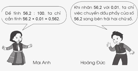 Giải bài 32: Chia một số thập phân cho 10, 100, 1 000, ... trang 77, 78 vở bài tập Toán 5 - Cánh diều 2 1