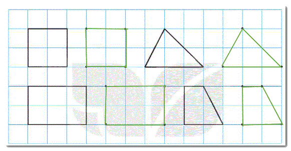 Giải bài 34: Ôn tập hình phẳng (tiết 1) trang 126 Vở bài tập toán 2 - Kết nối tri thức với cuộc sống 9