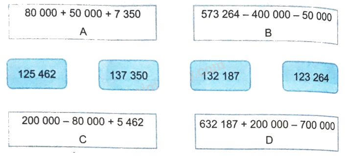 Giải bài 34: Ôn tập phép cộng, phép trừ (tiết 1) trang 119 vở bài tập Toán 4 - Kết nối tri thức với cuộc sống 2 1
