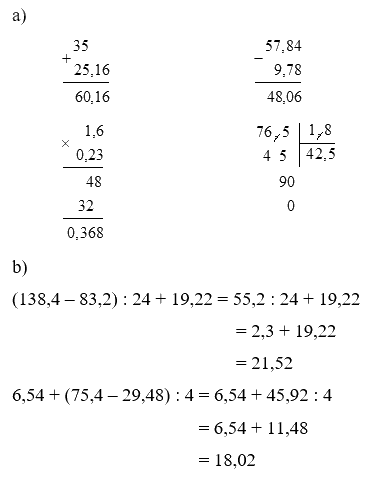 Giải bài 37: Luyện tập chung trang 89, 90, 91 vở bài tập Toán 5 - Cánh diều 4 2