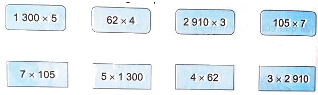Giải bài 40: Tính chất giao hoán và kết hợp của phép nhân (tiết 1) trang 10 vở bài tập Toán 4 - Kết nối tri thức với cuộc sống 0 1