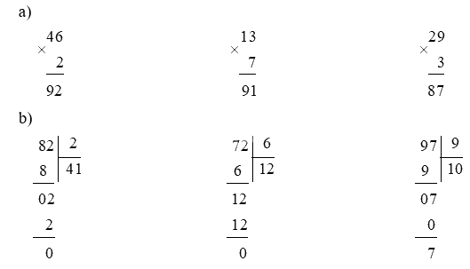 Giải bài 41: Ôn tập phép nhân, phép chia trong phạm vi 100, 1 000 (tiết 1) trang 102 vở bài tập Toán 3 - Kết nối tri thức với cuộc sống 1 1