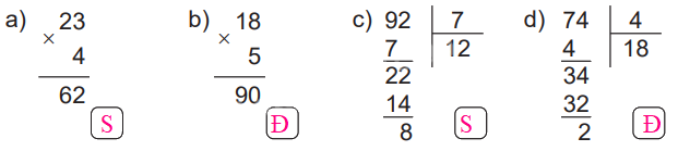 Giải bài 41: Ôn tập phép nhân, phép chia trong phạm vi 100, 1 000 (tiết 1) trang 102 vở bài tập Toán 3 - Kết nối tri thức với cuộc sống 2 4