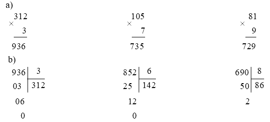 Giải bài 41: Ôn tập phép nhân, phép chia trong phạm vi 100, 1 000 (tiết 2) trang 103 vở bài tập Toán 3 - Kết nối tri thức với cuộc sống 1