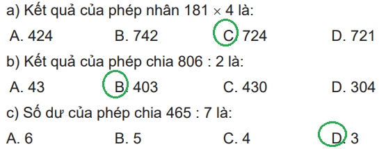 Giải bài 41: Ôn tập phép nhân, phép chia trong phạm vi 100, 1 000 (tiết 3) trang 104 vở bài tập Toán 3 - Kết nối tri thức với cuộc sống 2