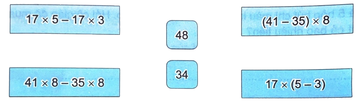 Giải bài 42: Tính chất phân phối của phép nhân đối với phép cộng (tiết 3) trang 19 vở bài tập Toán 4 - Kết nối tri thức với cuộc sống 1 2