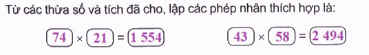 Giải bài 43: Nhân với số có hai chữ số (tiết 3) trang 23 vở bài tập Toán 4 - Kết nối tri thức với cuộc sống 1 2