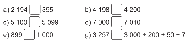 Giải bài 46: So sánh các số trong phạm vi 10 000 (tiết 1) trang 7 vở bài tập Toán 3 - Kết nối tri thức với cuộc sống 1