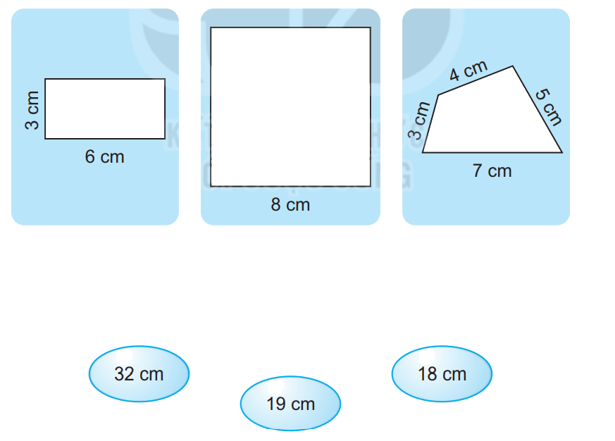 Giải bài 50: Chu vi hình tam giác, hình tứ giác, hình chữ nhật, hình vuông (tiết 3) trang 21 vở bài tập Toán 3 - Kết nối tri thức với cuộc sống 0 1