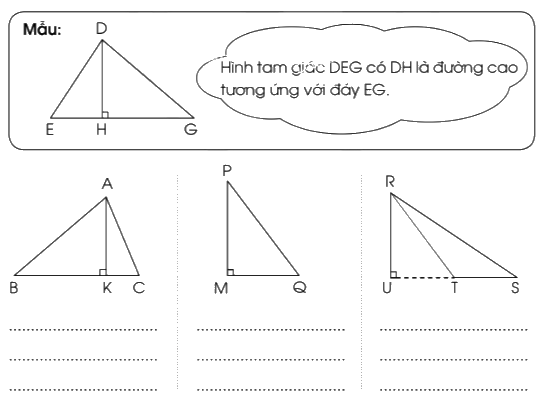 Giải bài 50: Hình tam giác trang 4, 5, 6 vở bài tập Toán 5 - Cánh diều 2 1