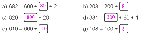 Giải bài 52: Viết số thành tổng các trăm, chục, đơn vị (tiết 2) Vở bài tập toán 2 - Kết nối tri thức với cuộc sống 6