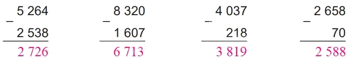 Giải bài 55: Phép trừ trong phạm vi 10 000 (tiết 1) trang 40 vở bài tập Toán 3 - Kết nối tri thức với cuộc sống 0 2