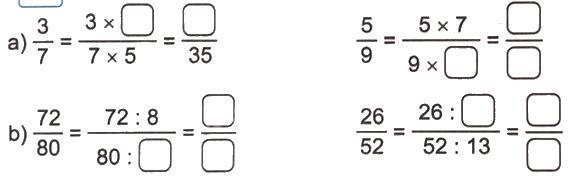 Giải bài 55: Tính chất cơ bản của phân số (tiết 1) trang 62 vở bài tập Toán 4 - Kết nối tri thức với cuộc sống 3