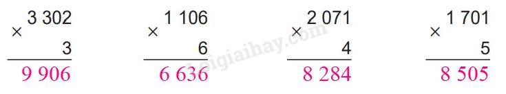 Giải bài 56: Nhân số có bốn chữ số với số có một chữ số (tiết 1) trang 43 vở bài tập Toán 3 - Kết nối tri thức với cuộc sống 0 2