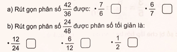 Giải bài 56: Rút gọn phân số (tiết 1) trang 64 vở bài tập Toán 4 - Kết nối tri thức với cuộc sống 2 1